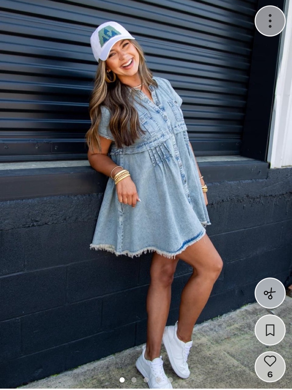 Free People Ronnie Mini shirt Dress XL  Blue Denim Babydoll Button Front Jean